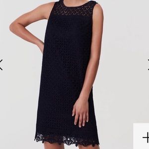 LOFT Navy Lace Mini Dress